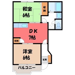 西川田駅 徒歩15分 1階の物件間取画像